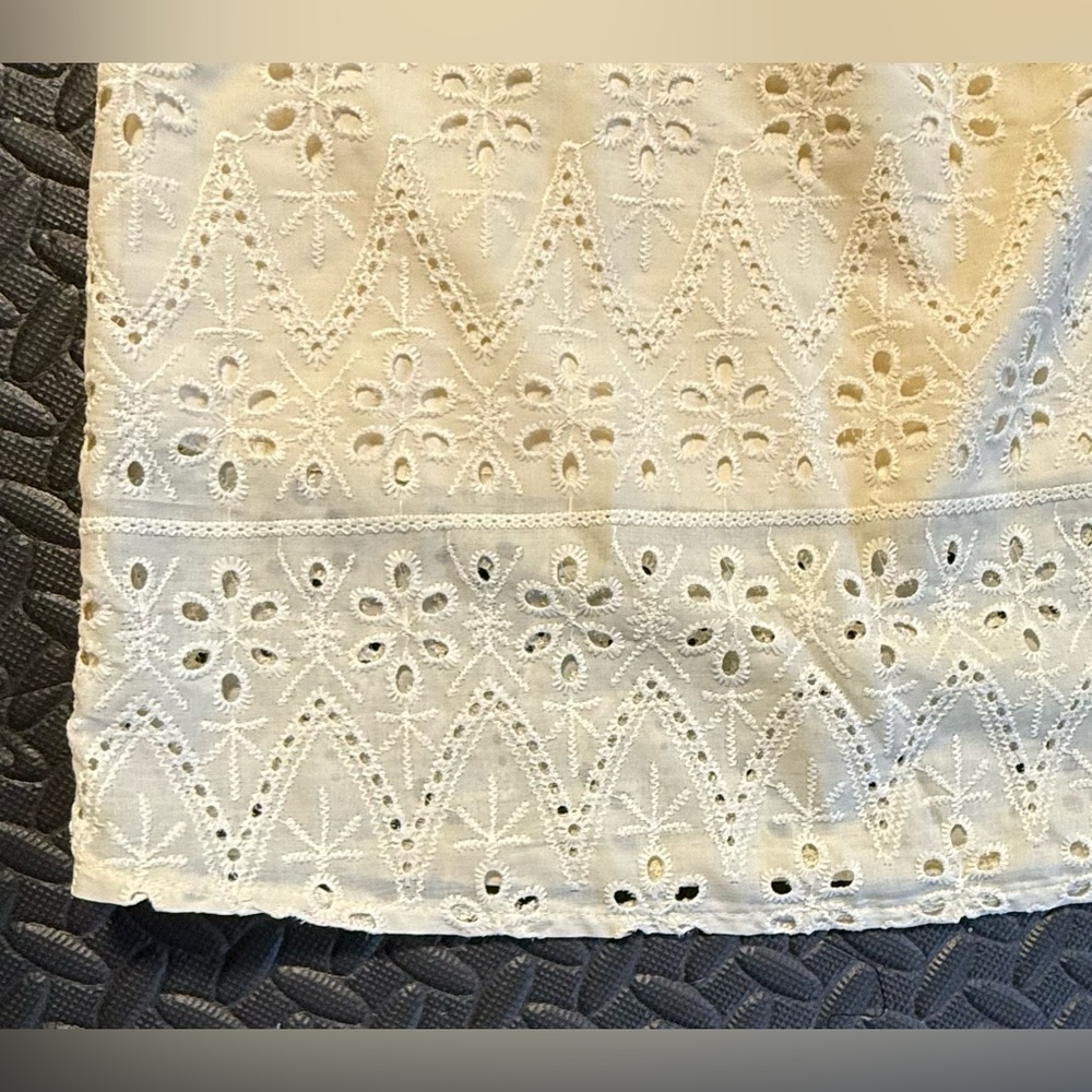 Vintage Homemade Cream Eyelet Midi Dress Size Small - Picture 4 of 10